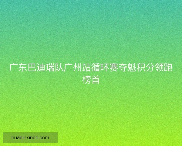 广东巴迪瑞队广州站循环赛夺魁积分领跑榜首