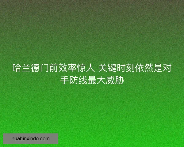 哈兰德门前效率惊人 关键时刻依然是对手防线最大威胁